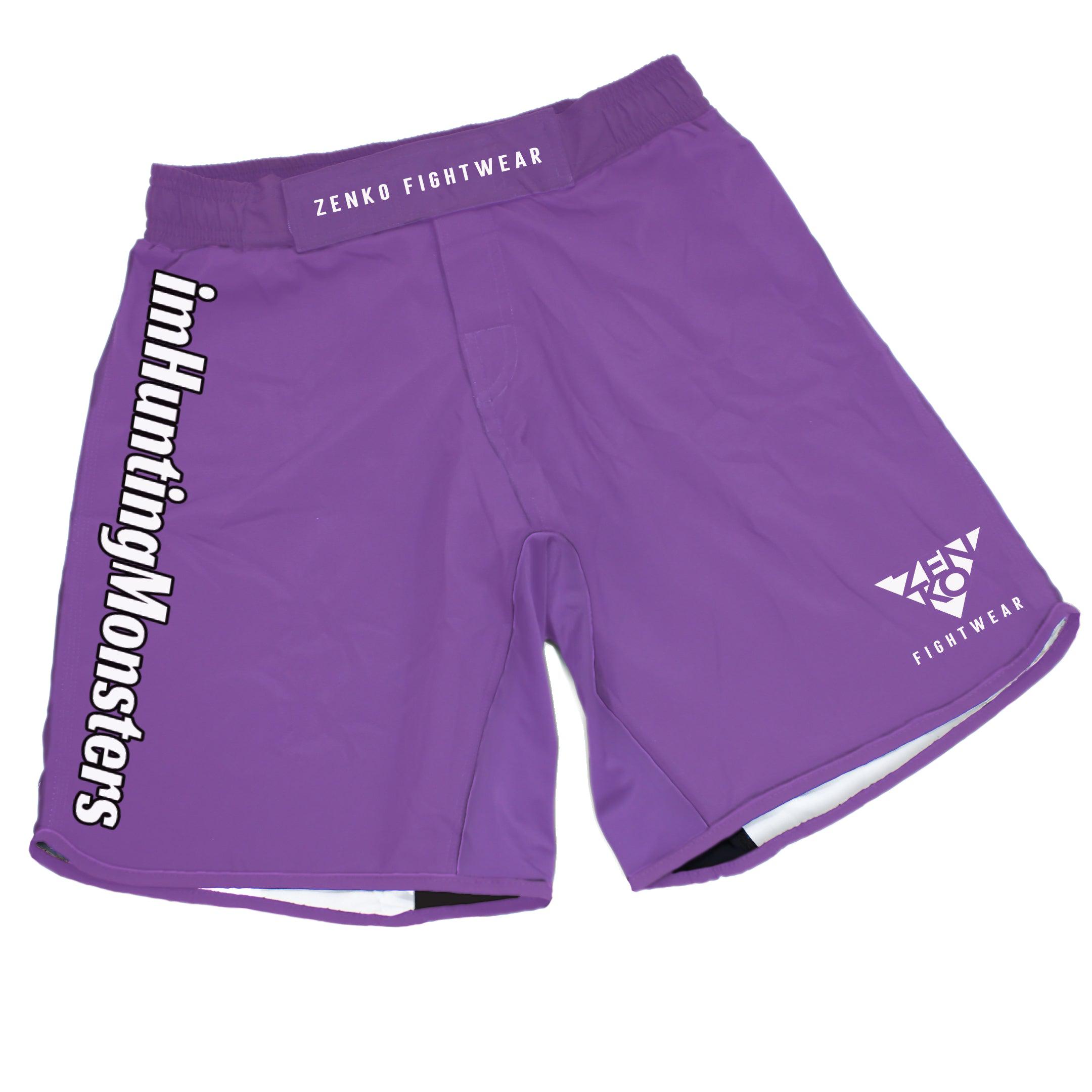 imHuntingMonsters Purple Grappling Shorts - Zenko Fightwear