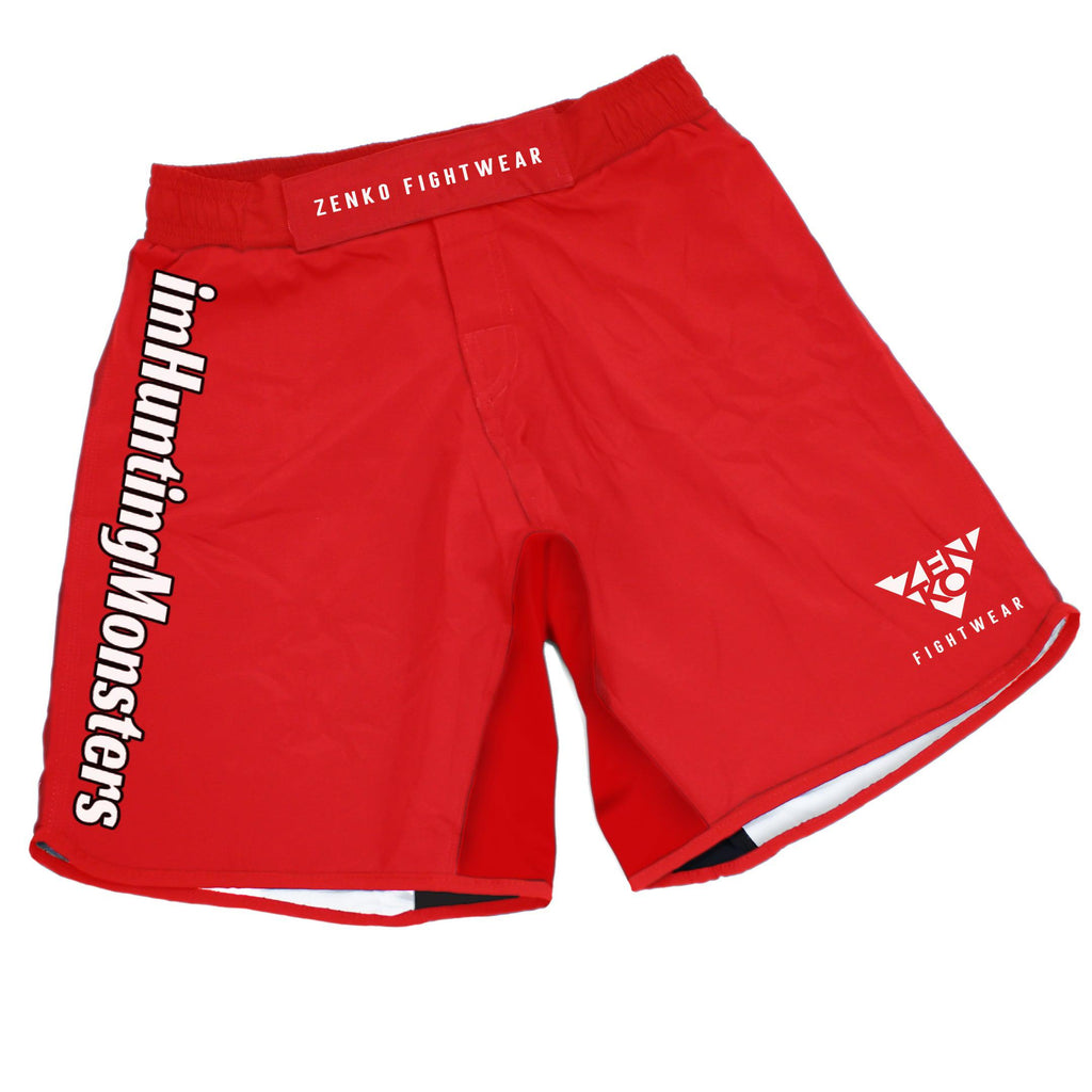 imHuntingMonsters Red Grappling Shorts - Zen