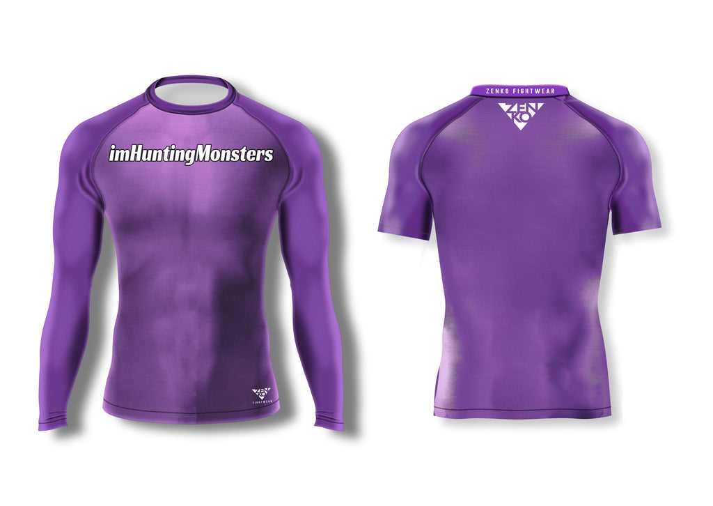 imHuntingMonsters Purple Rashguard - Zenko Fightwear