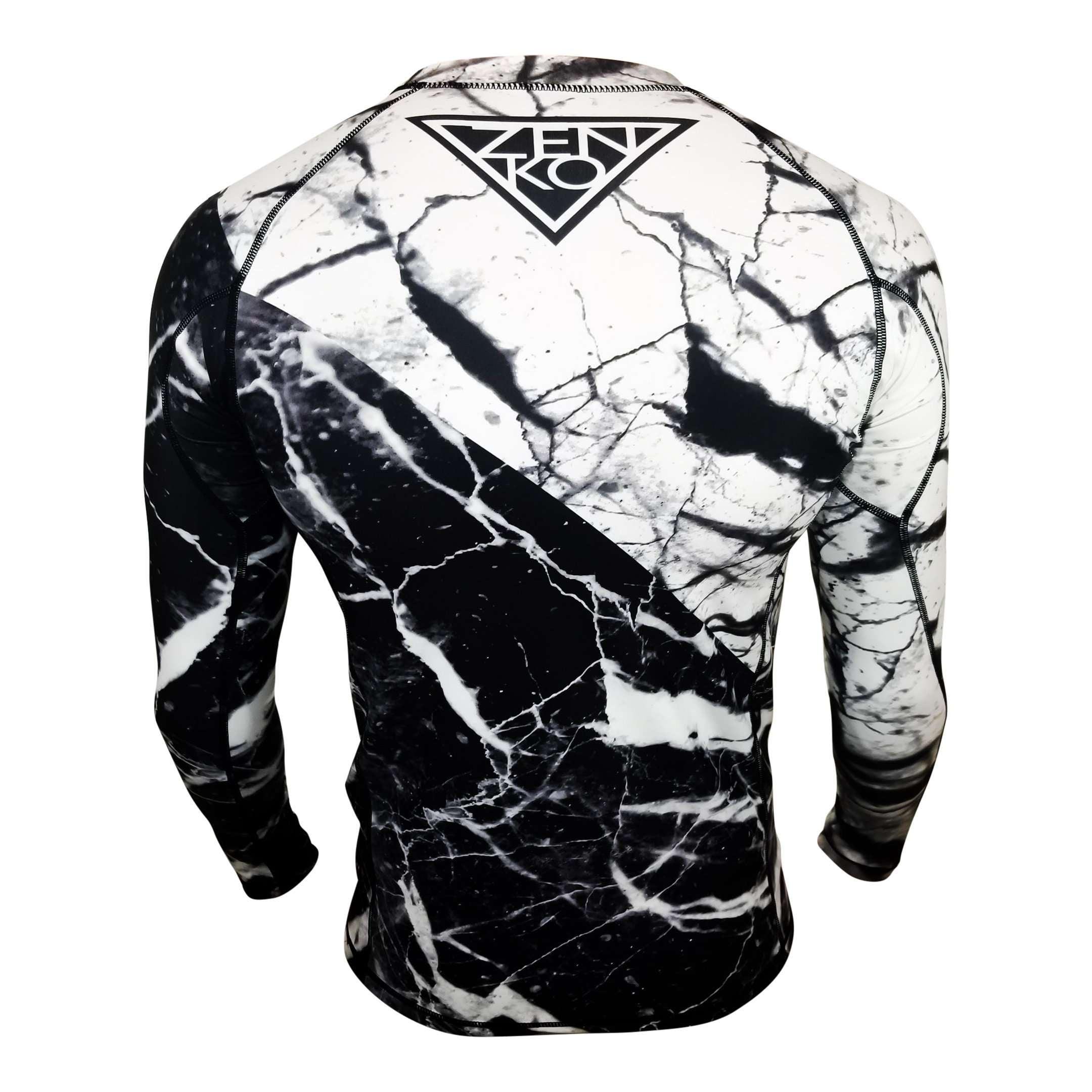 Compression Rash Guard Back Marble Rashguard- Jiu Jitsu Rashguard – ZENKO FIGHTWEAR™