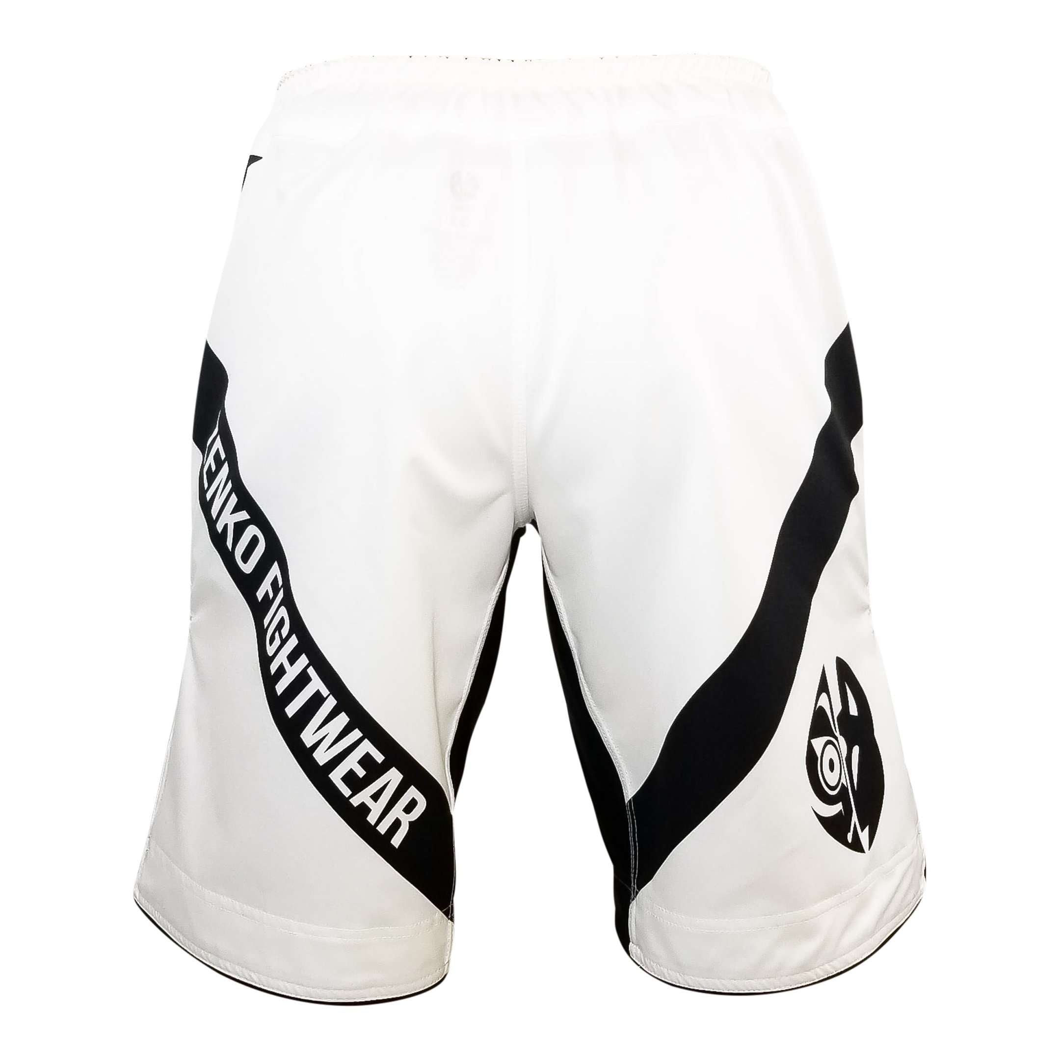 Zenko Fightwear White Logo Fight Shorts Back
